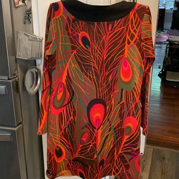 Tracy Negoshian peacock feather dress. NWOT . Retail 110 - Picture 5 of 7